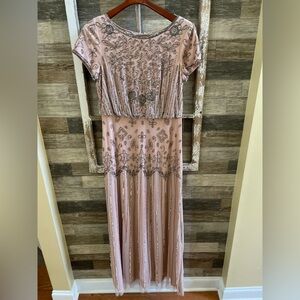 Blush Pink Maxi Dress with Beaded Details